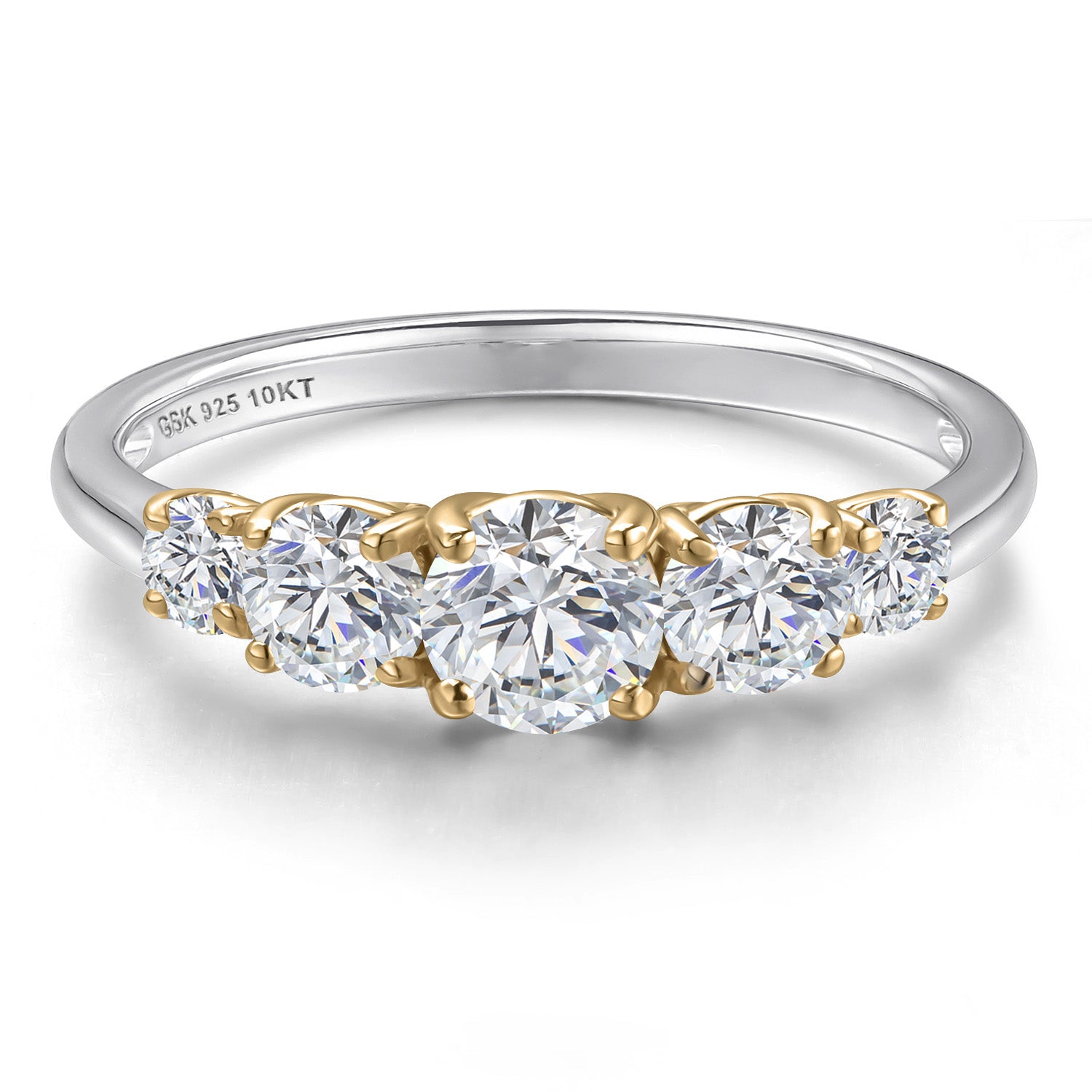 Ring in 925 Sterling Silver and 10K Yellow Gold