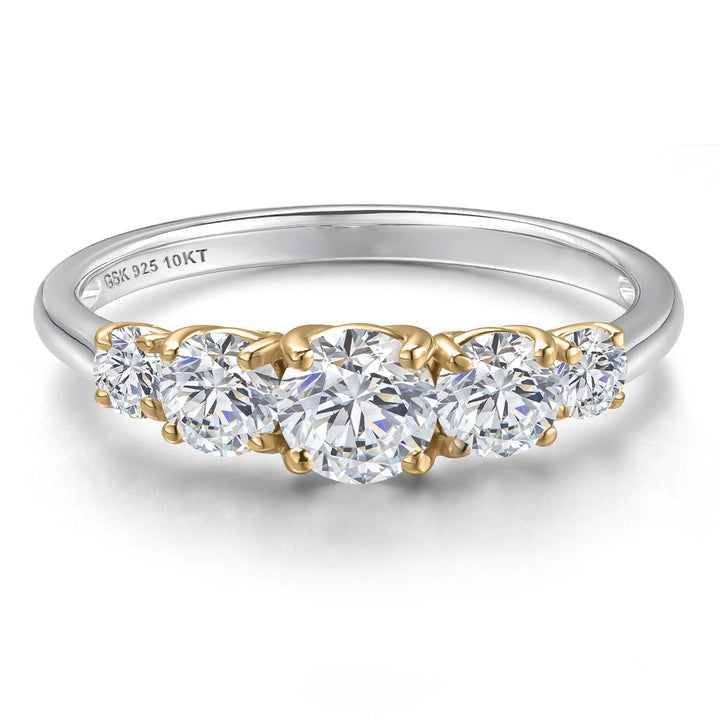 Ring in 925 Sterling Silver and 10K Yellow Gold