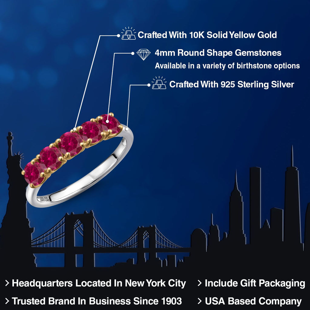 Ring in 925 Sterling Silver and 10K Yellow Gold