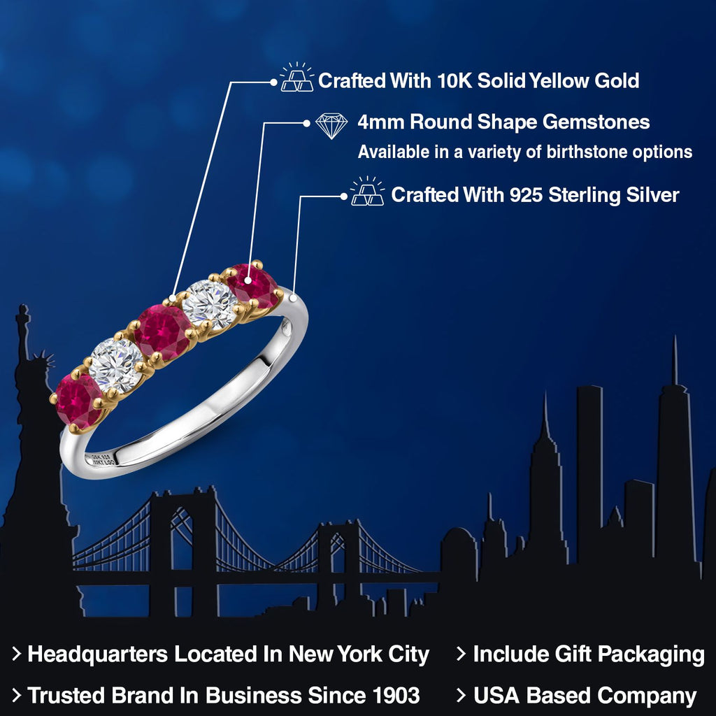 Ring in 925 Sterling Silver and 10K Yellow Gold
