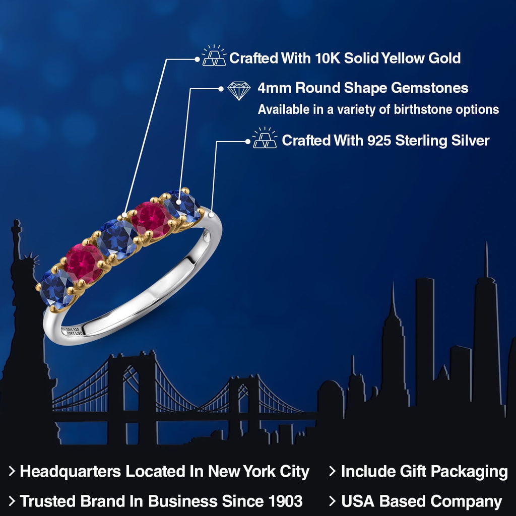 Ring in 925 Sterling Silver and 10K Yellow Gold