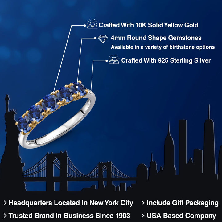 Ring in 925 Sterling Silver and 10K Yellow Gold