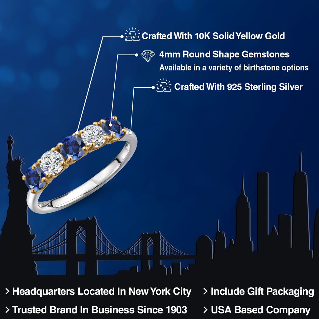 Ring in 925 Sterling Silver and 10K Yellow Gold