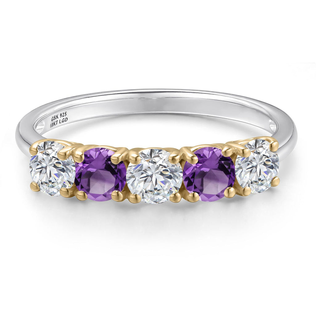 Ring in 925 Sterling Silver and 10K Yellow Gold