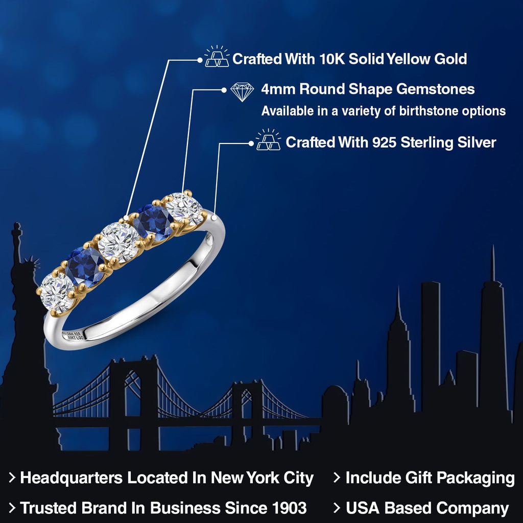 Ring in 925 Sterling Silver and 10K Yellow Gold