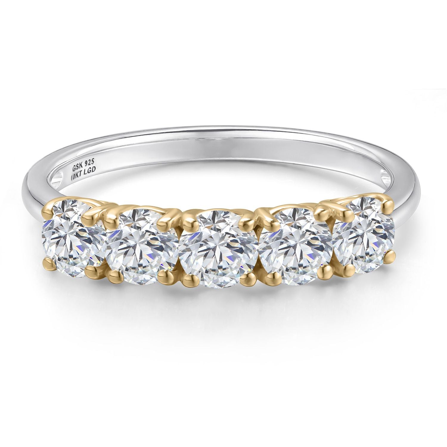 Ring in 925 Sterling Silver and 10K Yellow Gold