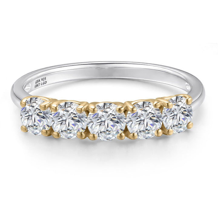 Ring in 925 Sterling Silver and 10K Yellow Gold
