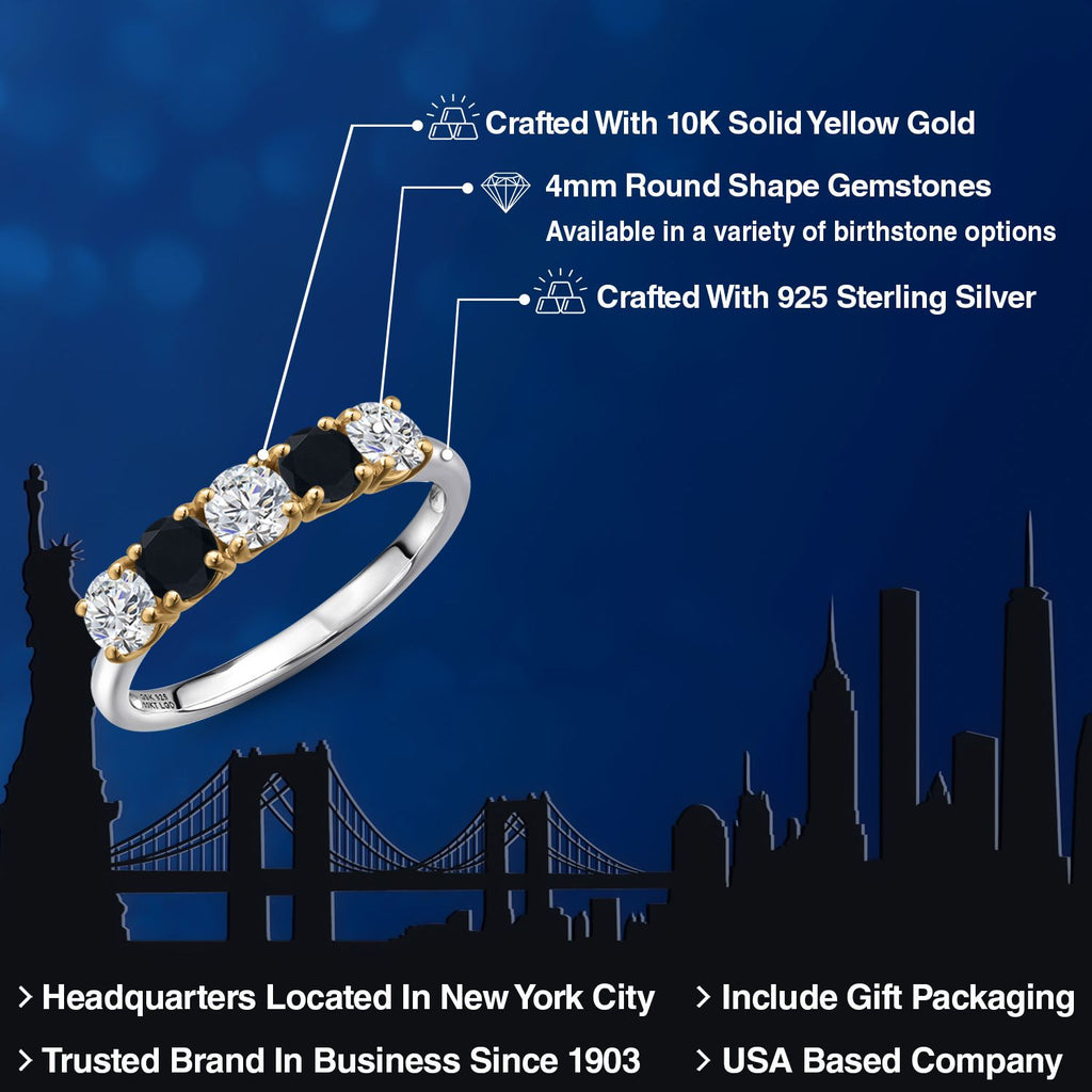 Ring in 925 Sterling Silver and 10K Yellow Gold