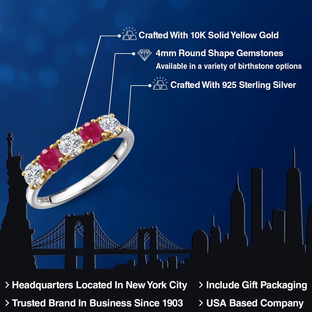 Ring in 925 Sterling Silver and 10K Yellow Gold