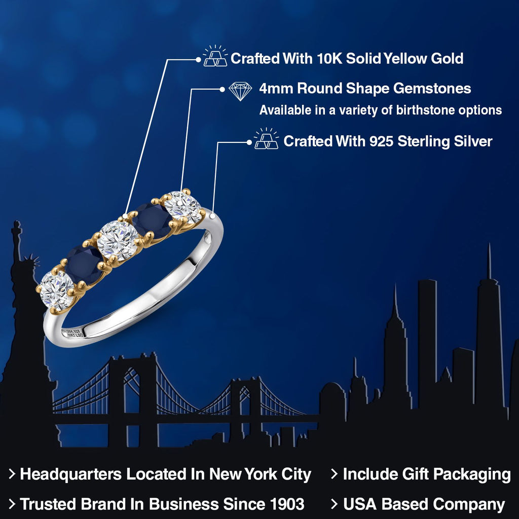 Ring in 925 Sterling Silver and 10K Yellow Gold
