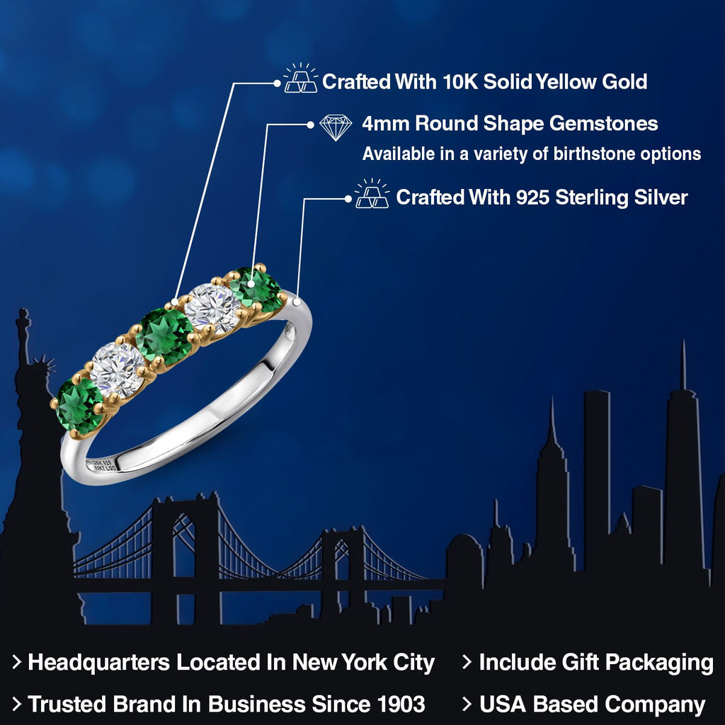 Ring in 925 Sterling Silver and 10K Yellow Gold