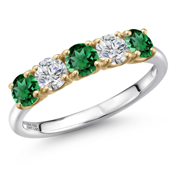 Ring in 925 Sterling Silver and 10K Yellow Gold