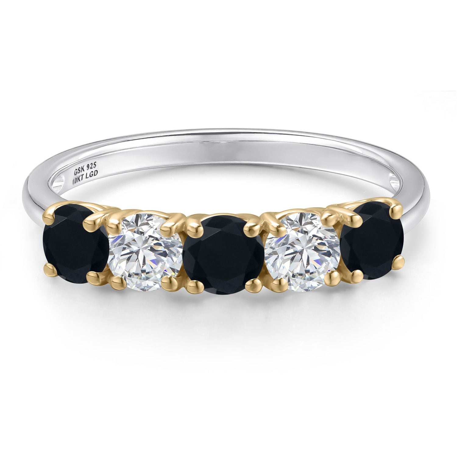 Ring in 925 Sterling Silver and 10K Yellow Gold