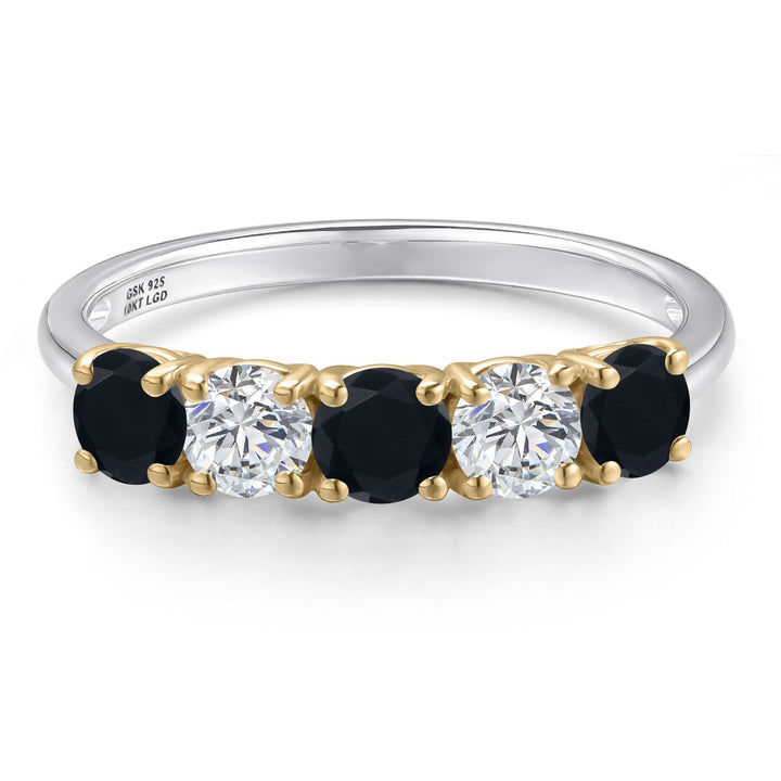 Ring in 925 Sterling Silver and 10K Yellow Gold