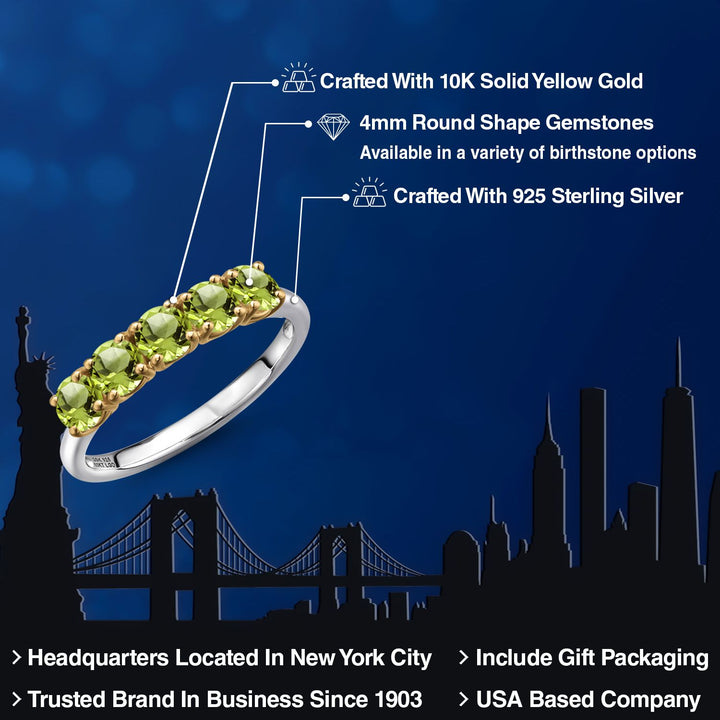 Ring in 925 Sterling Silver and 10K Yellow Gold