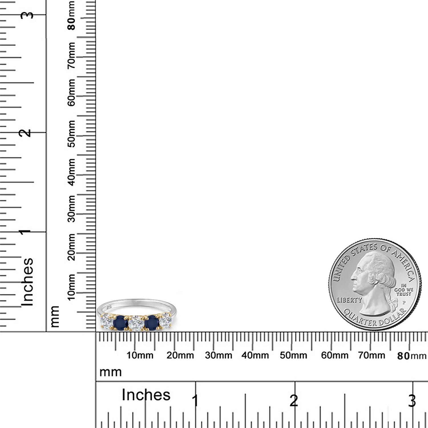 Ring in 925 Sterling Silver and 10K Yellow Gold