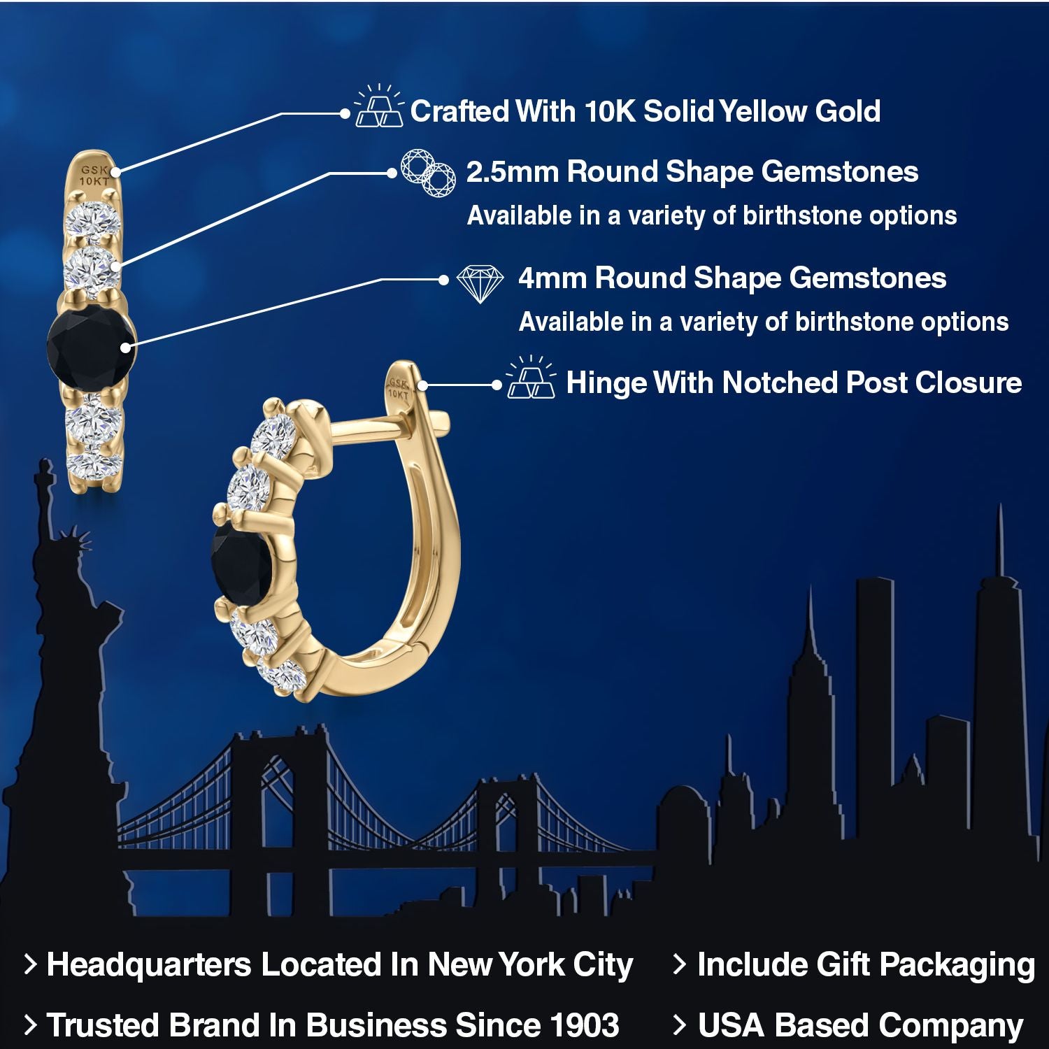 Earrings in 10K Yellow Gold