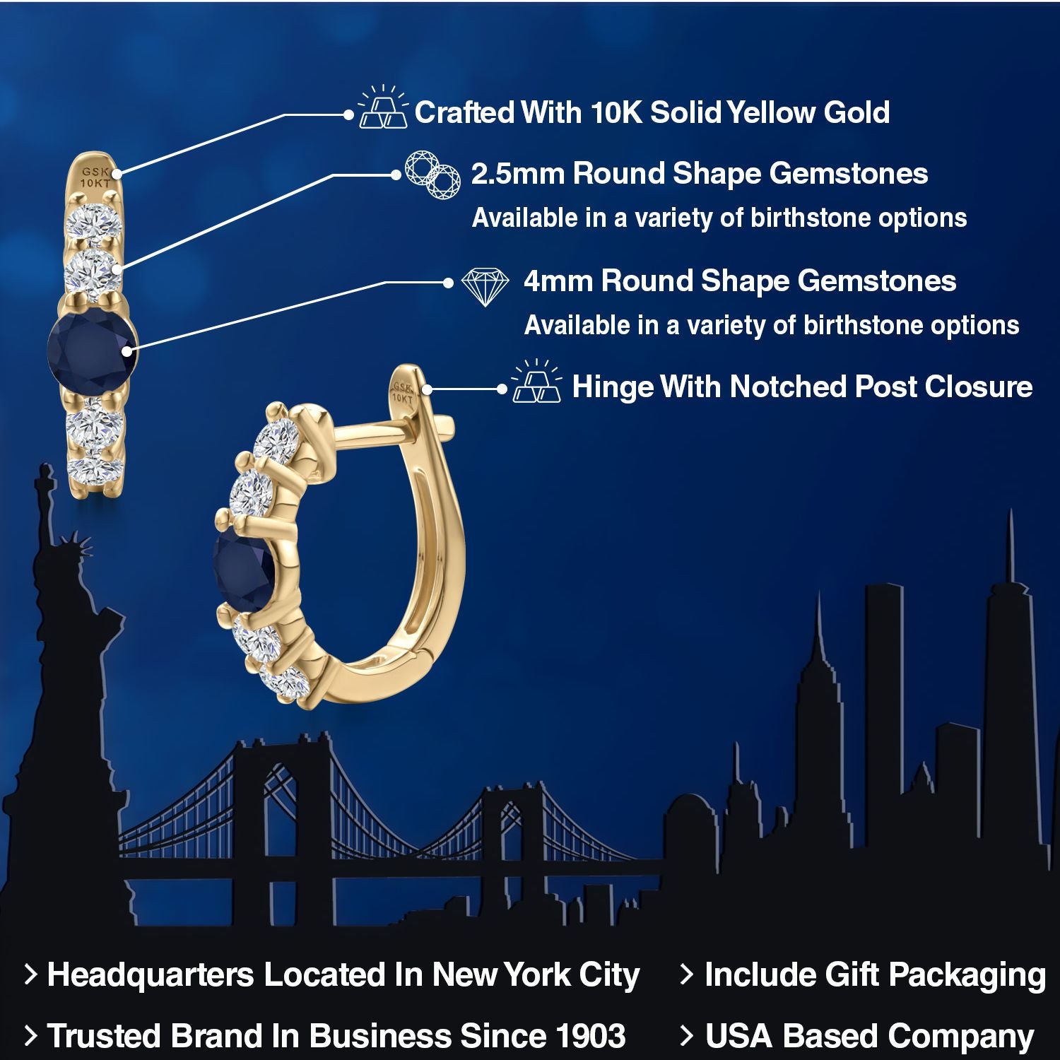 Earrings in 10K Yellow Gold