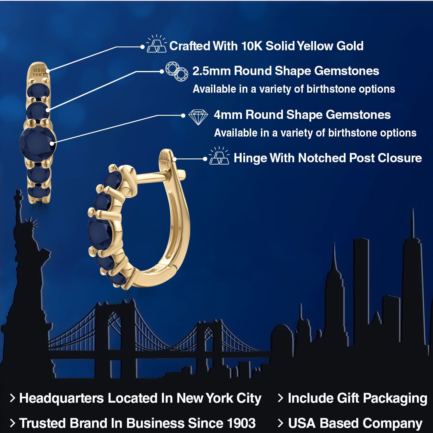 Earrings in 10K Yellow Gold