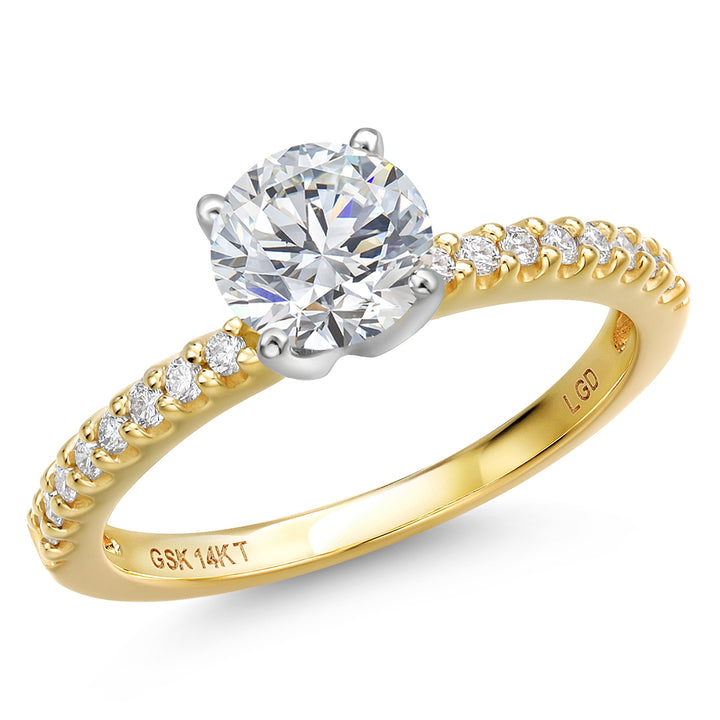 Round_Center 1ct_5_Ring in 14K Two Tone Gold