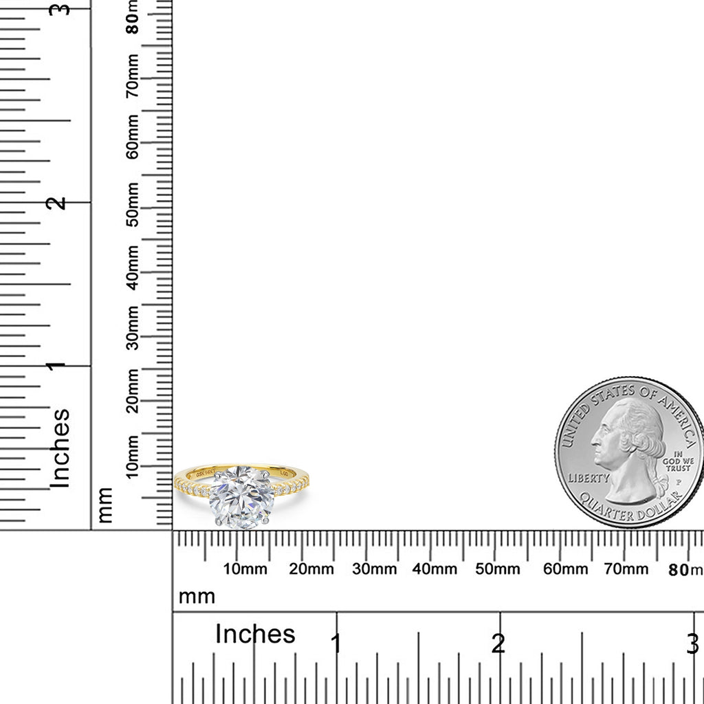 Round Cut_Center 4.00ct_5_Ring in 14K Two Tone Gold