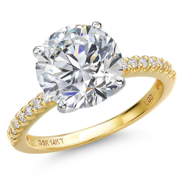 Round_Center 5ct_5_Ring in 14K Two Tone Gold