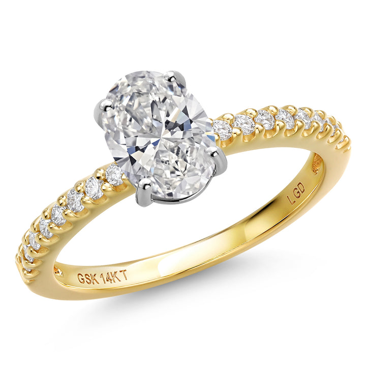 Oval_Center 1ct_5_Ring in 14K Two Tone Gold