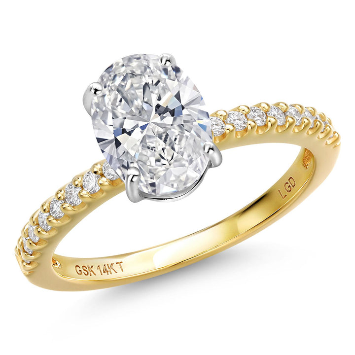 Oval_Center 1.5ct_5_Ring in 14K Two Tone Gold