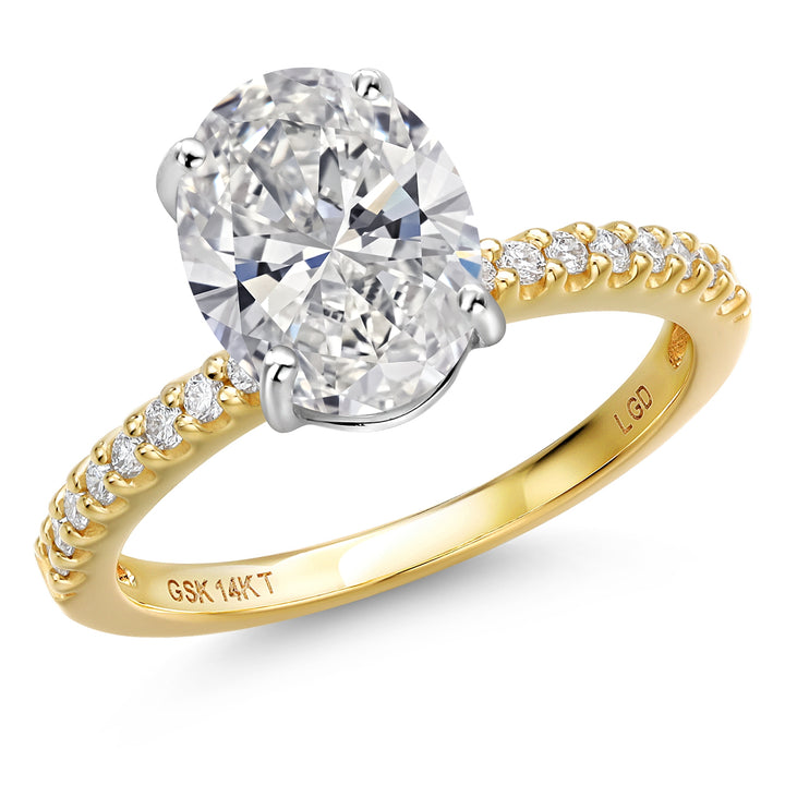 Oval_Center 2ct_5_Ring in 14K Two Tone Gold