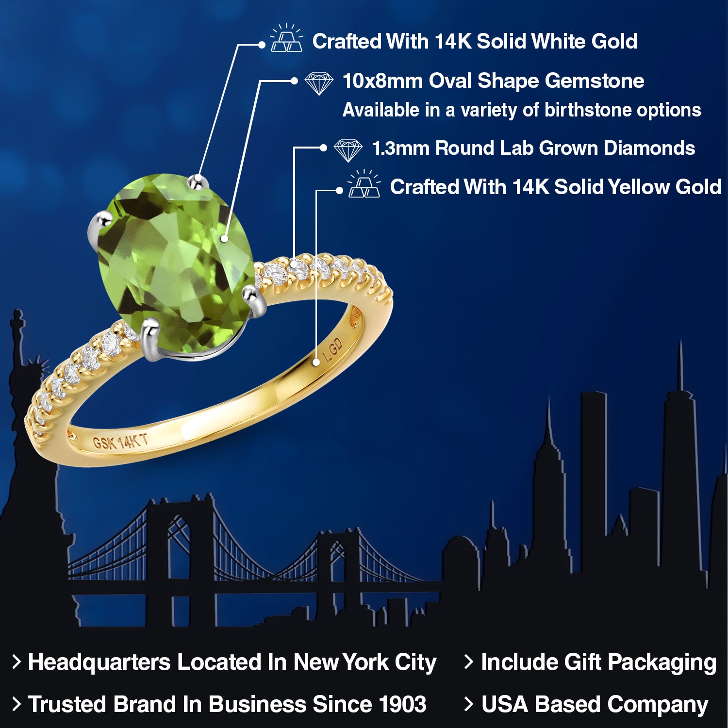 Ring in 14K Two Tone Gold