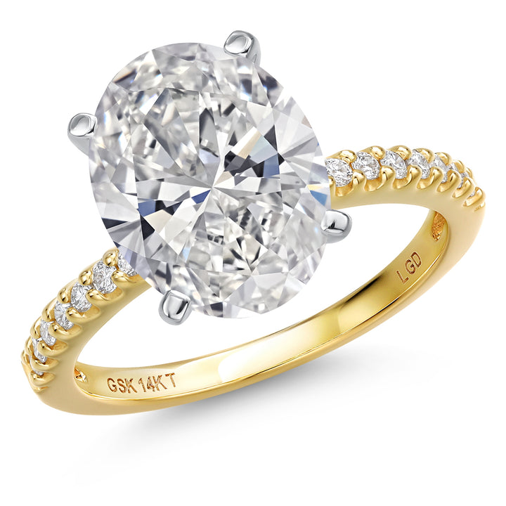 Oval_Center 4ct_5_Ring in 14K Two Tone Gold