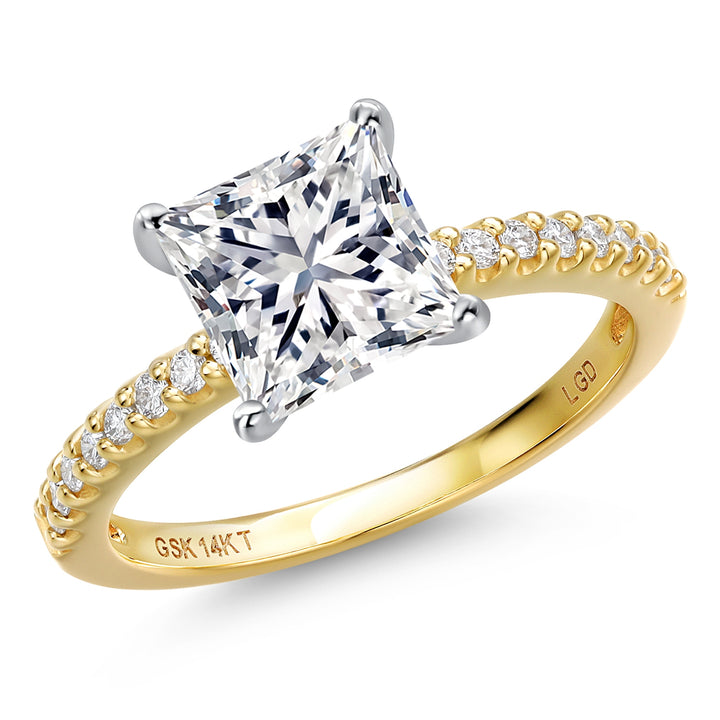 Princess_Center 2ct_5_Ring in 14K Two Tone Gold