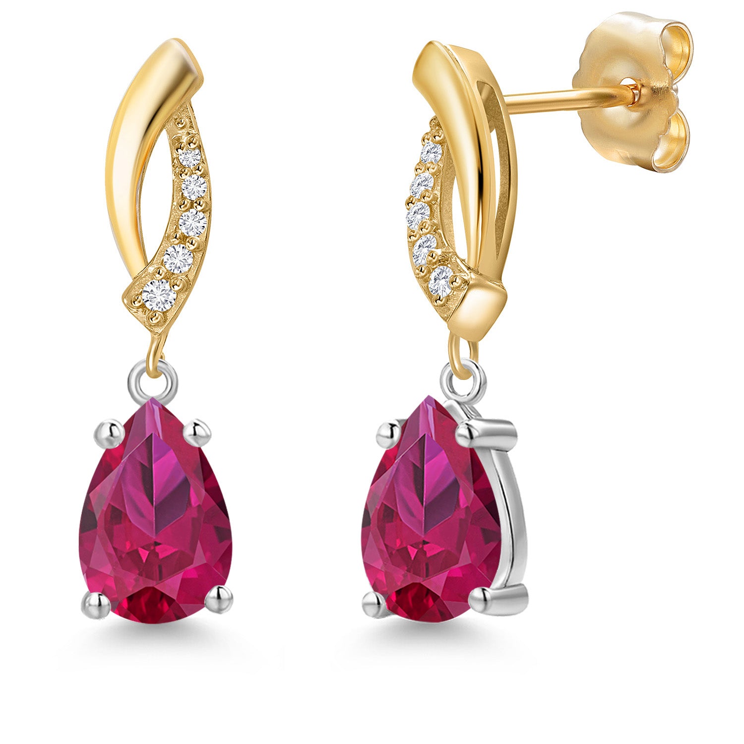 Earrings in 14K Two Tone Gold