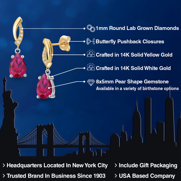 Earrings in 14K Two Tone Gold