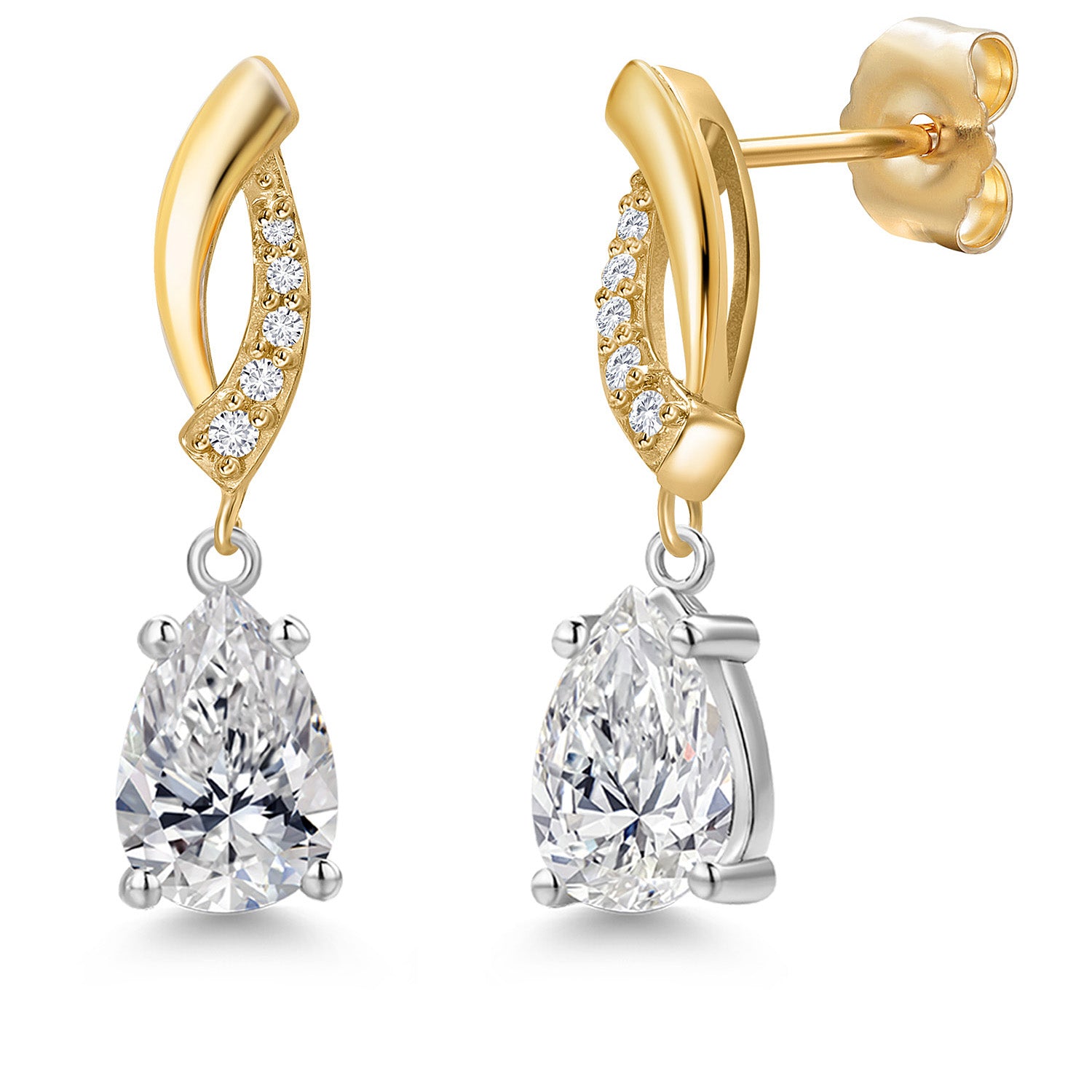 Earrings in 14K Two Tone Gold