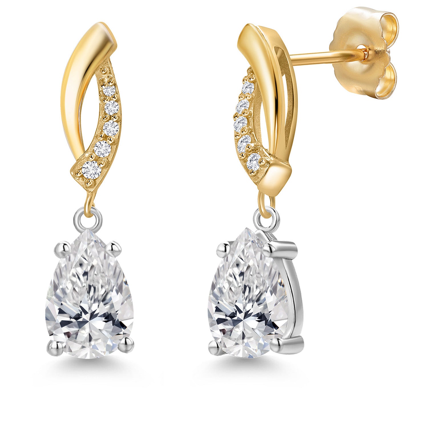 Earrings in 14K Two Tone Gold