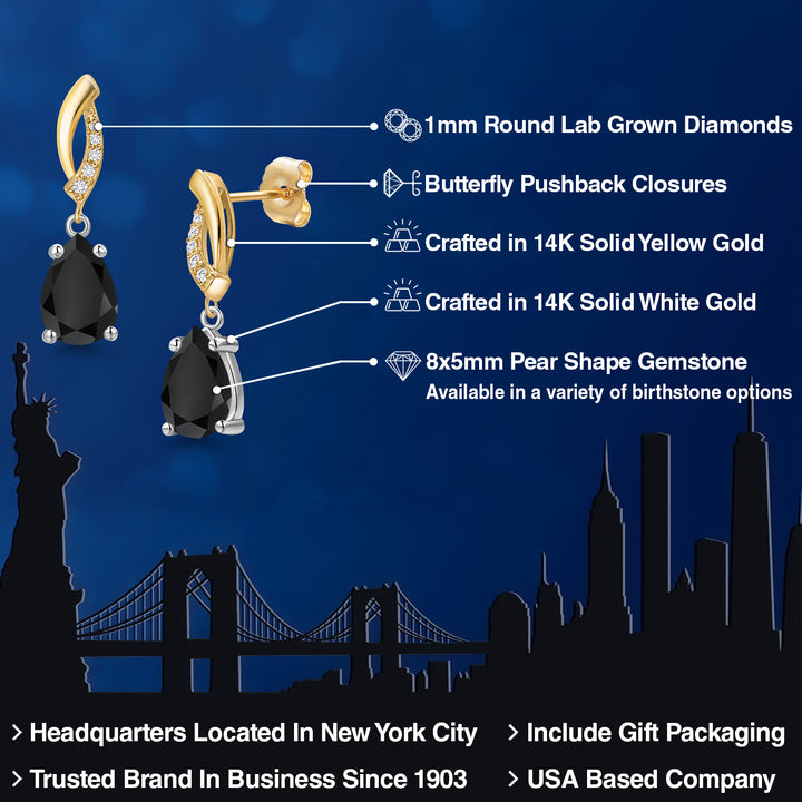 Earrings in 14K Two Tone Gold