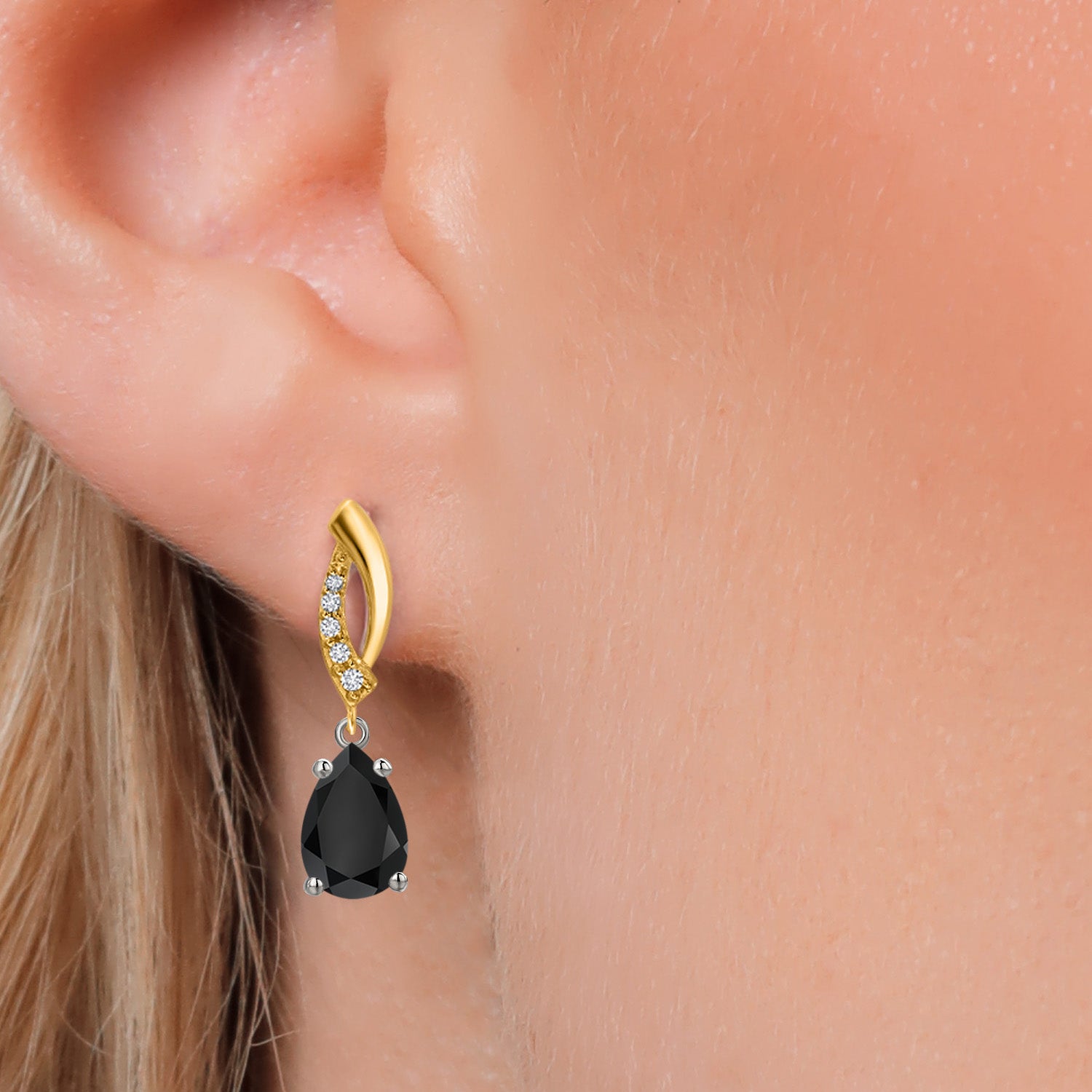 Earrings in 14K Two Tone Gold