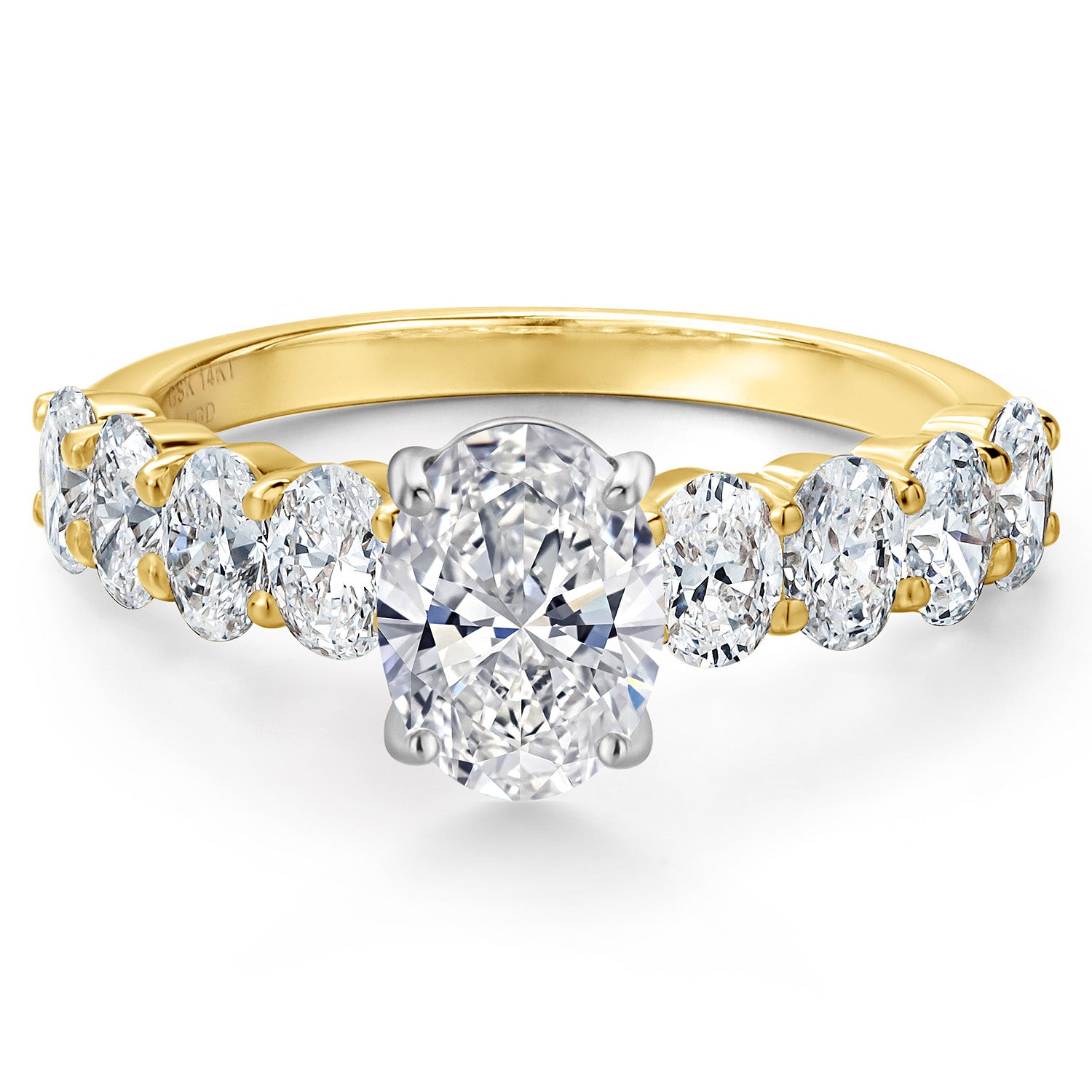 E - F and DEF_5_Ring in 14K Two Tone Gold