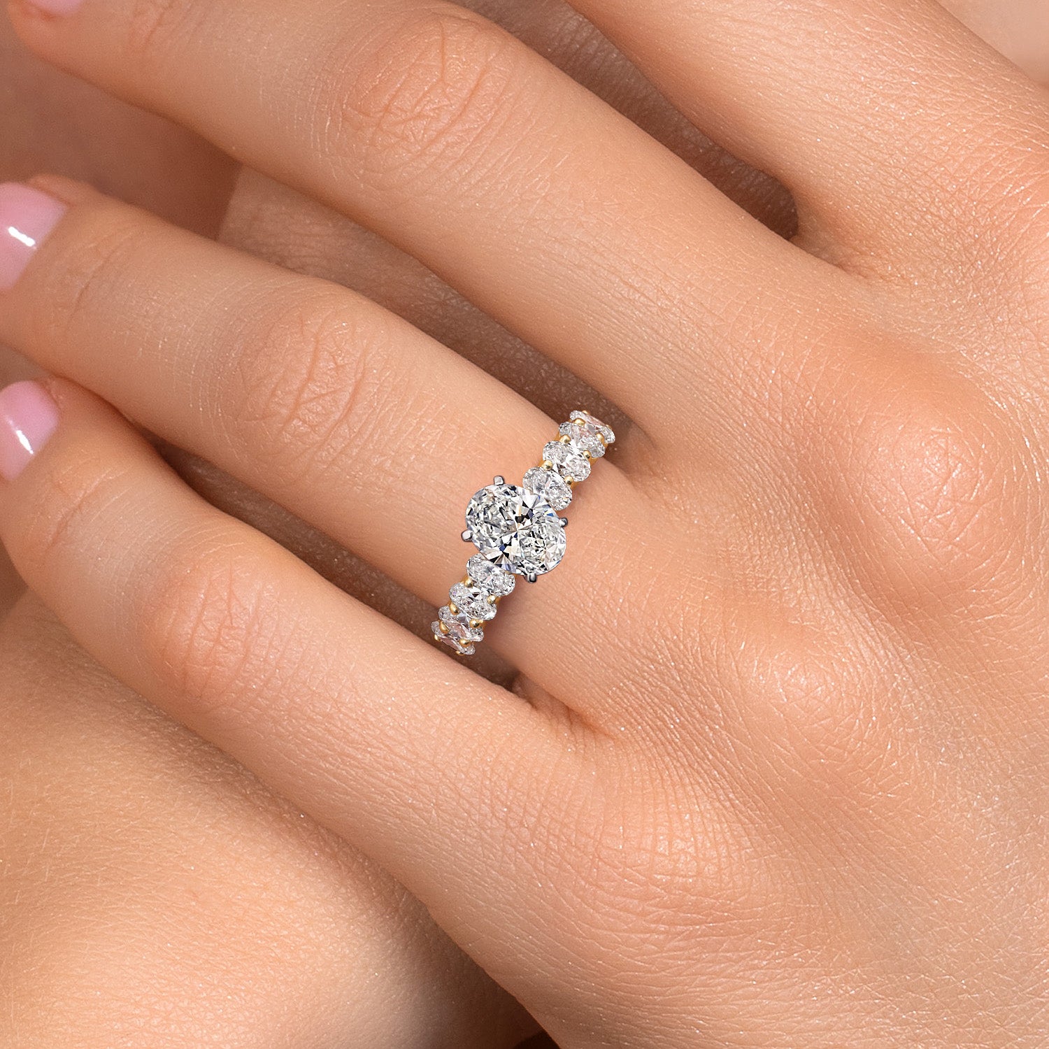 E - F and DEF_5_Ring in 14K Two Tone Gold