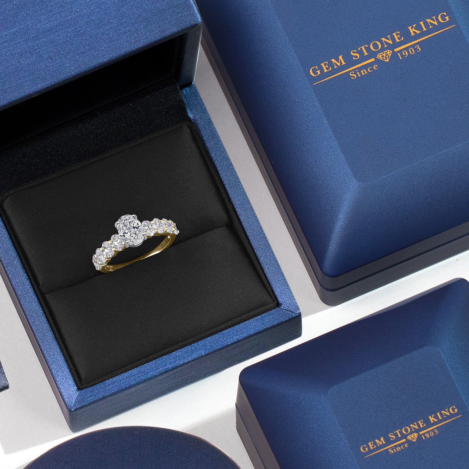 E - F and DEF_5_Ring in 14K Two Tone Gold