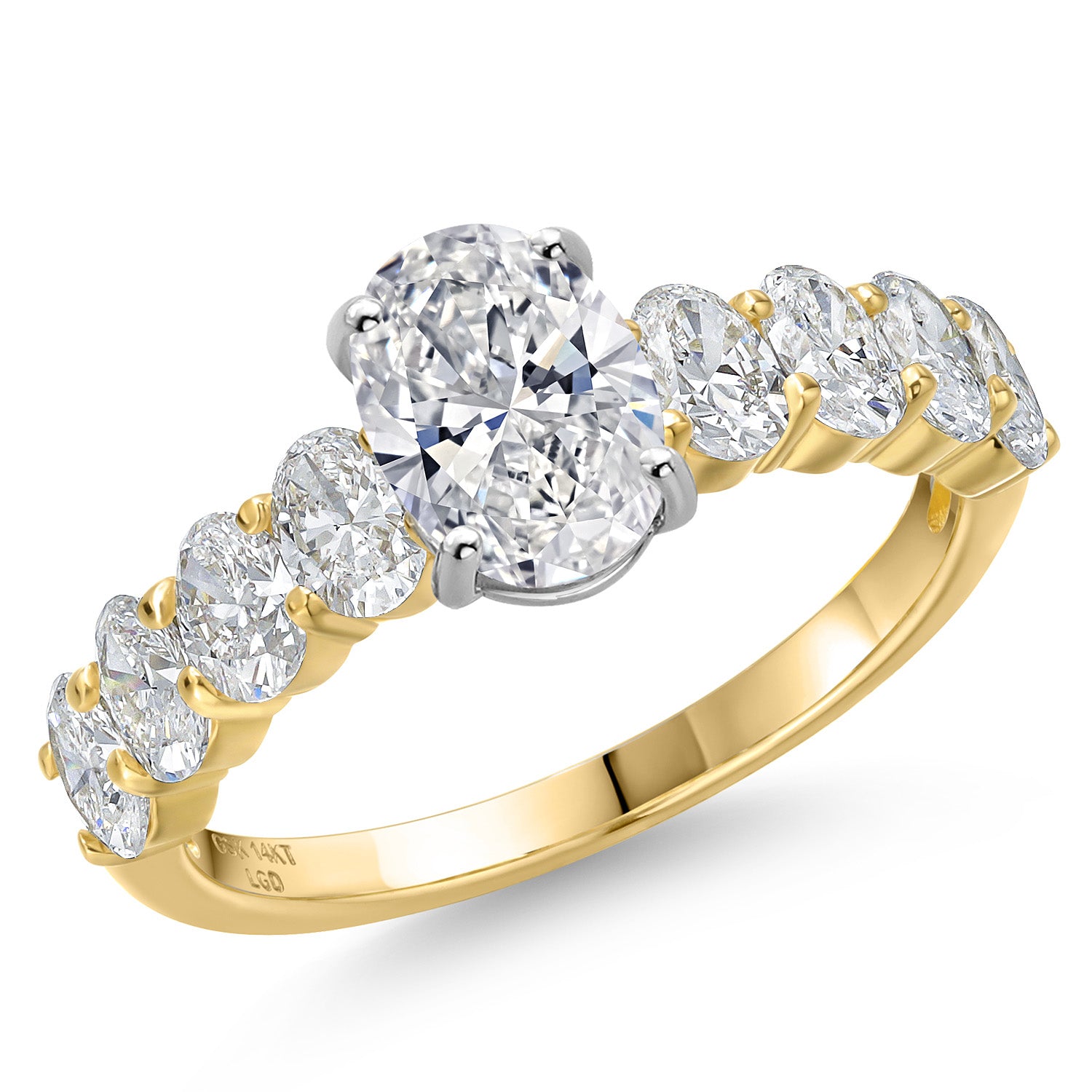Oval Cut_Center 1.00ct_8_Ring in 14K Two Tone Gold