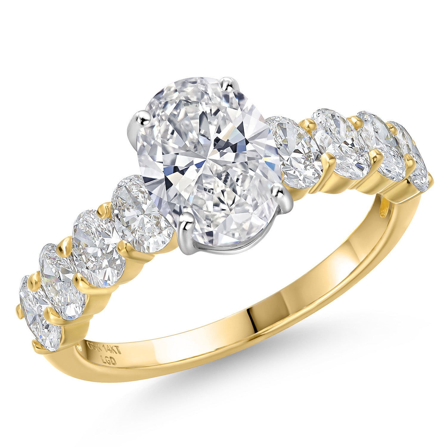Oval Cut_Center 1.50ct_8_Ring in 14K Two Tone Gold