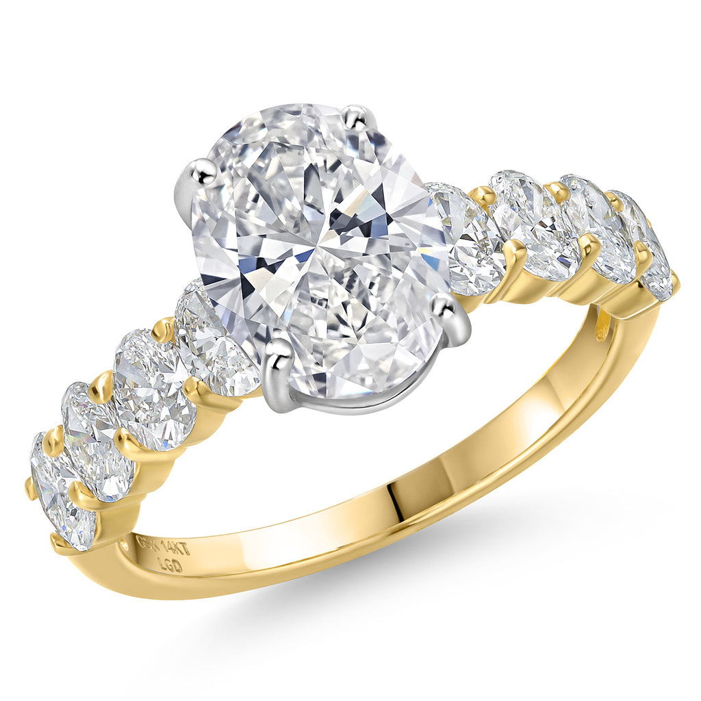 Oval Cut_Center 2.00ct_5_Ring in 14K Two Tone Gold