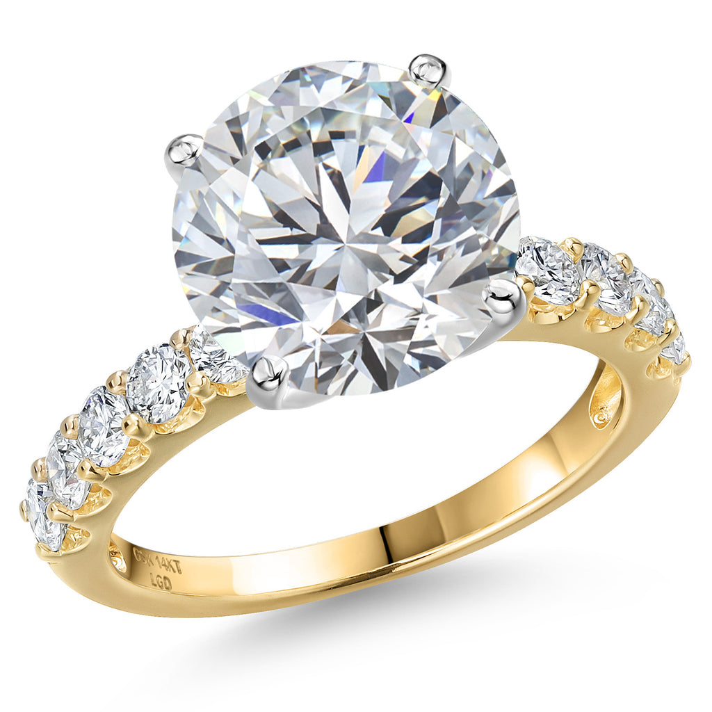 Round Cut_Center 5.00ct_5_Ring in 14K Two Tone Gold
