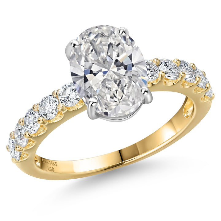 Oval Cut_Center 2.00ct_5_Ring in 14K Two Tone Gold