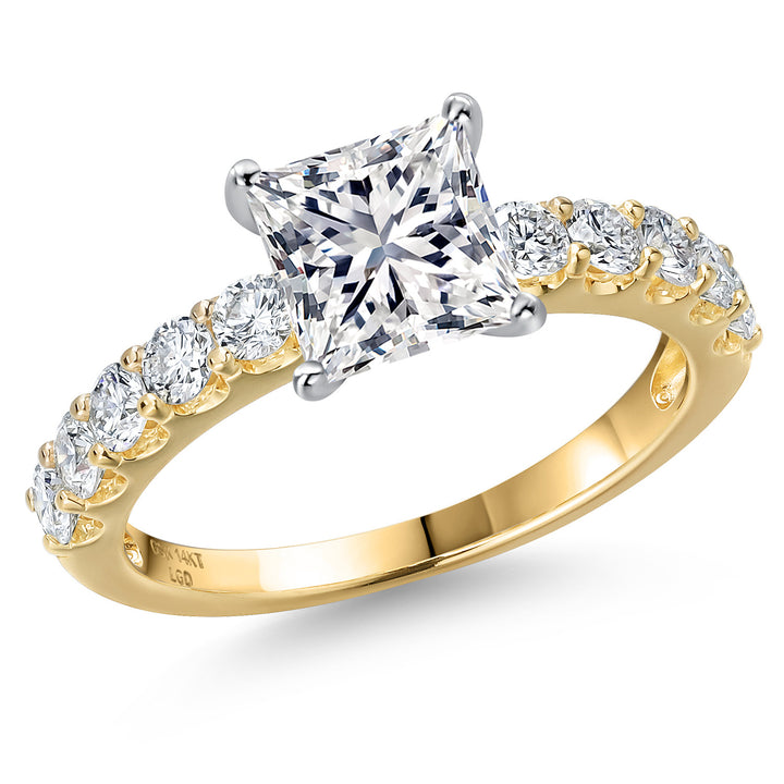 Princess Cut_Center 1.50ct_5_Ring in 14K Two Tone Gold