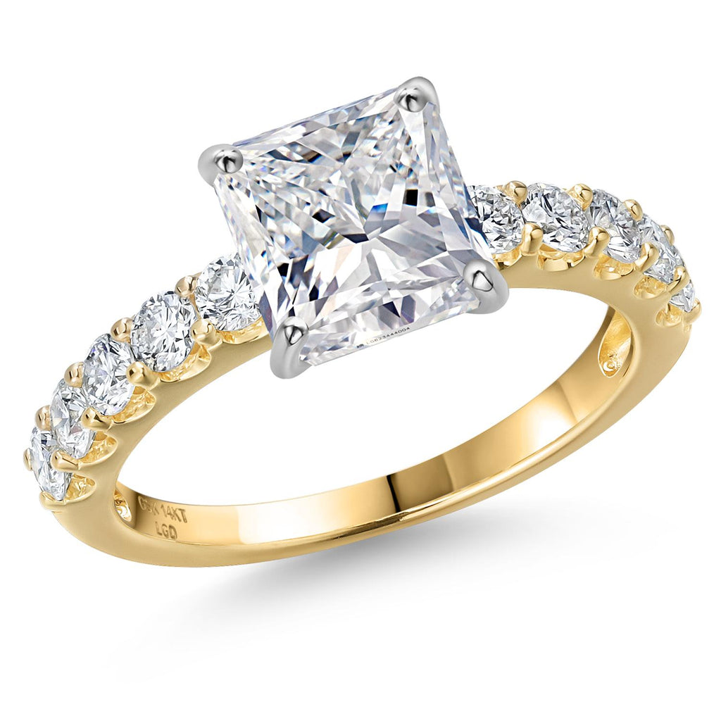 Princess Cut_Center 3.00ct_8_Ring in 14K Two Tone Gold
