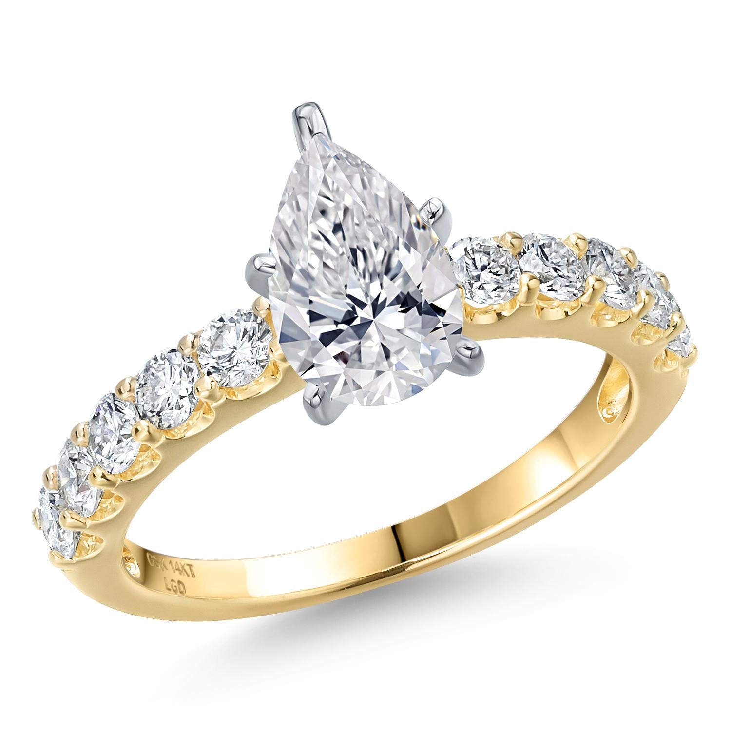 Pear Shape_Center 1.00ct_8_Ring in 14K Two Tone Gold