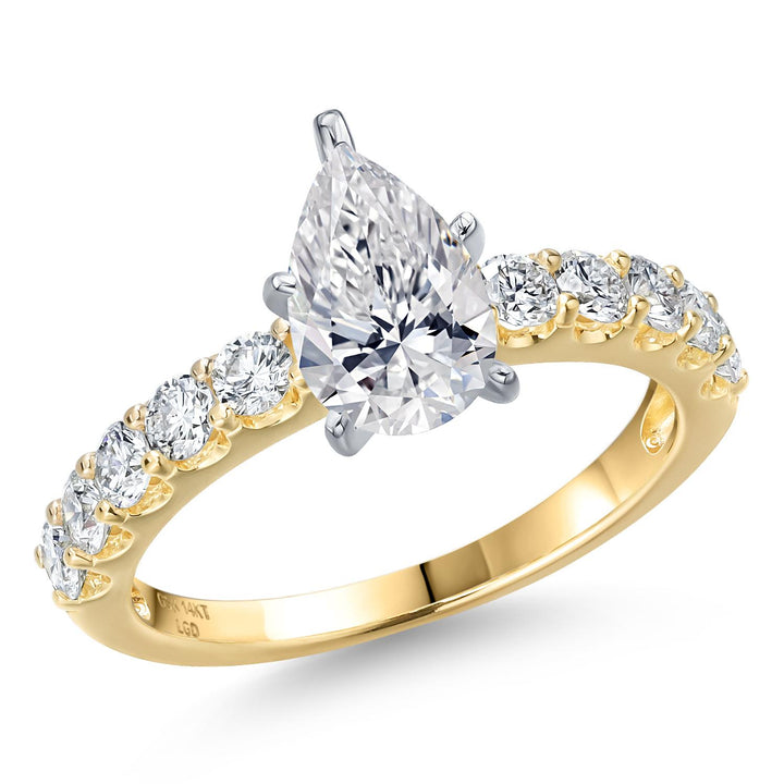 Pear Shape_Center 1.00ct_5_Ring in 14K Two Tone Gold